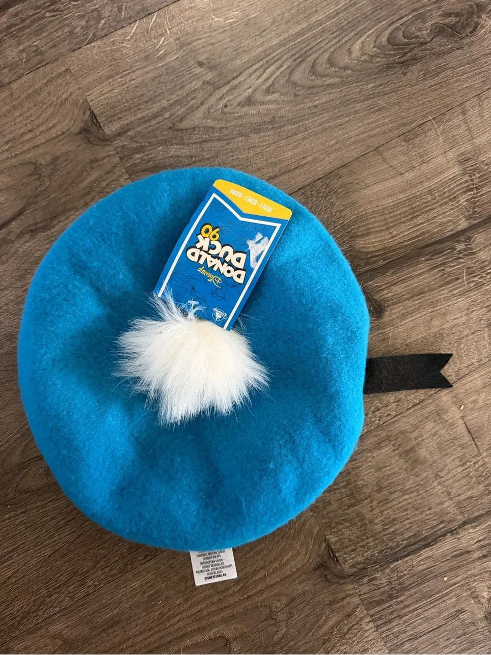 Disney Donald Duck Beret Hat 90th Anniversary Blue Disneyland Parks White New